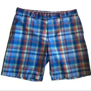 BH Golf Shorts men’s Blue Orange and Green Plaid